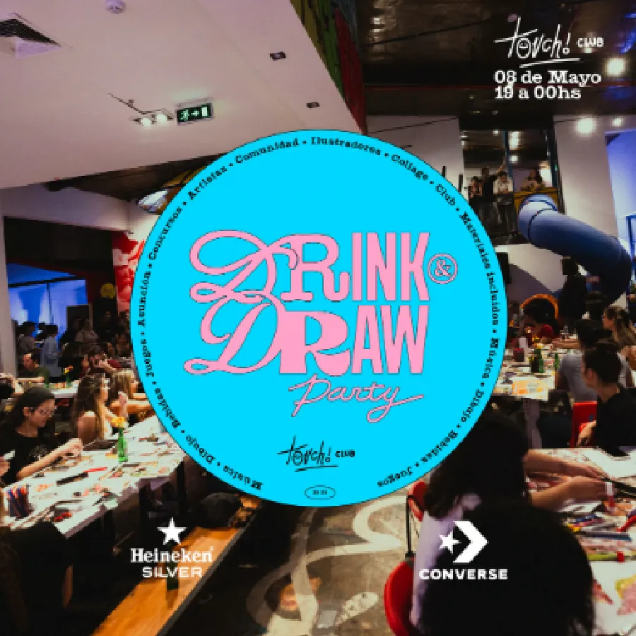Drink and Draw Party fiesta de dibujo y arte